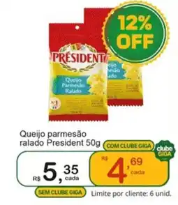 Giga Atacado Queijo parmesão ralado President oferta