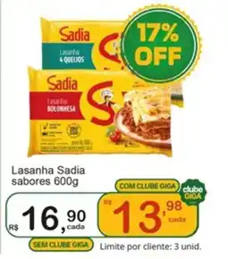Giga Atacado Lasanha Sadia sabores oferta