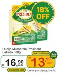 Giga Atacado Queijo Mussarela Président Fatiado oferta