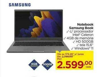Carrefour Notebook Samsung Book oferta