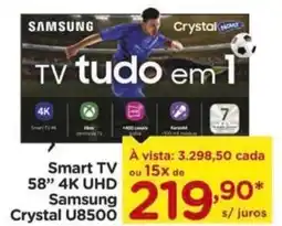 Carrefour Smart TV 58" 4K UHD Samsung Crystal U8500 oferta