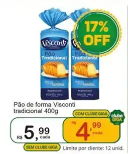 Giga Atacado Pão de forma Visconti tradicional oferta