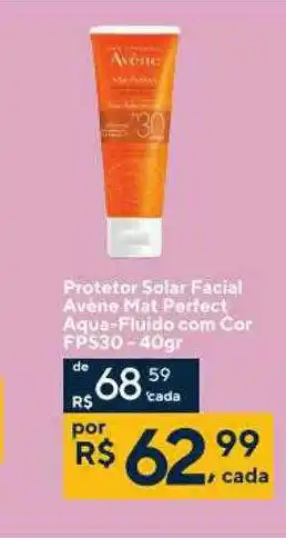 Protetor Solar Facial Avène Mat Perfect Aqua-fluido Com Cor Fps 30 40g