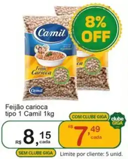 Giga Atacado Feijão carioca tipo 1 Camil oferta