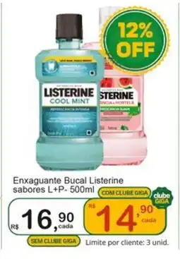 Giga Atacado Enxaguante Bucal Listerine sabores oferta