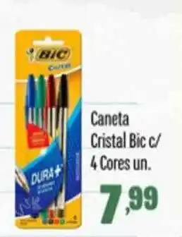 Caneta Cristal Bic C 4 Coares Un.