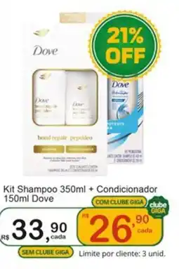 Giga Atacado Kit Shampoo + Condicionador Dove oferta