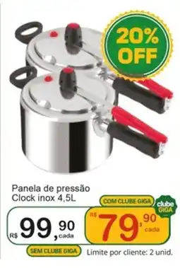 Giga Atacado Panela de pressão Clock inox oferta