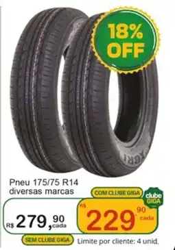 Giga Atacado Pneu 175/75 R14 diversas marcas oferta
