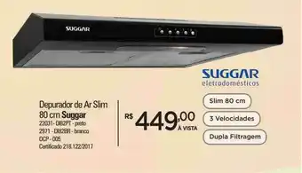 Depurador De Ar Slim 80 Cm Suggar
