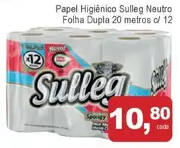 Mineirão Atacarejo Papel Higiênico Sulleg Neutro Folha Dupla 20 metros c/ 12 oferta
