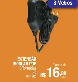 Milium Extensão bipolar pop 3 tomadas oferta