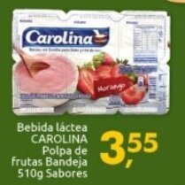 Supermercados Nori Bebida Lactea Carolina Polpa de Frutas bandeja 510g sabores oferta