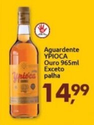 Aguardente Ypioca Ouro 965ml Exceto Palha