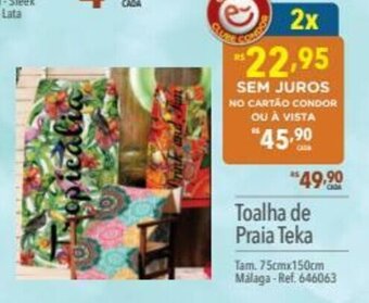 Supermercados Condor Toalha de Praia Teka oferta