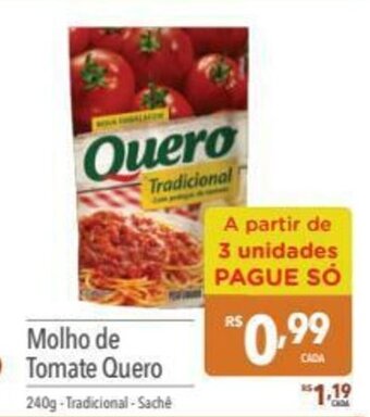 Supermercados Condor Molho de Tomate Quero 240g oferta