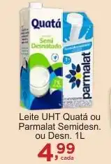 Rossi Supermercado Leite UHT Quatá ou Parmalat Semidesn. ou Desn. oferta
