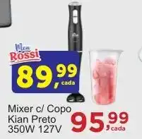 Rossi Supermercado Mixer c/ Copo Kian Preto 350W/127V oferta