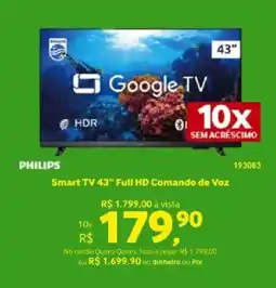 Quero Quero PHILIPS Smart TV 43" Full HD Comando de Voz oferta
