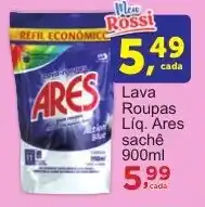 Rossi Supermercado Lava Roupas Liq. Ares sachê oferta