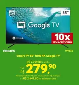 Quero Quero PHILIPS Smart TV 55" UHD 4K Google TV oferta
