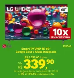 Quero Quero LG Smart TV UHD 4K 60" Google Cast e Alexa Integrada oferta