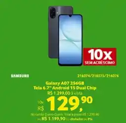 Quero Quero SAMSUNG Galaxy A07 256GB Tela 6.7" Android 15 Dual Chip oferta