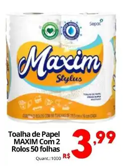 Althoff Supermercados Toalha de Papel MAXIM Com 2 Rolos 50 folhas oferta