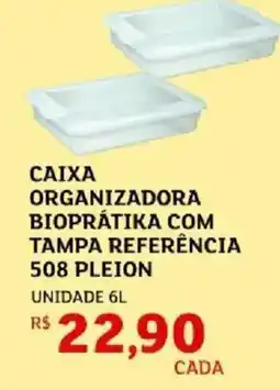 Assaí Atacadista Caixa organizadora bioprátika com tampa referência 508 pleion oferta