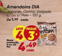 Dia Amendoins DIA Japonês, Ovinho, Salgado c/ou s/Pele oferta
