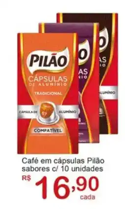 Giga Atacado Café em cápsulas Pilão sabores c/ 10 unidades oferta