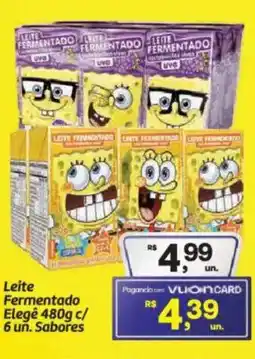 Fort Atacadista Leite Fermentado Elegê c/ 6 un. Sabores oferta