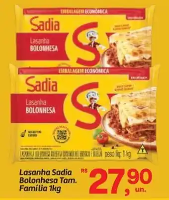 Lasanha Sadia Bolonhesa Tam. Família