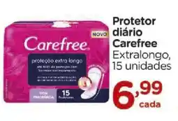Carrefour Protetor diário Carefree Extralongo, 15 unidades oferta
