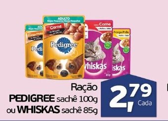 Cometa Supermercados Racao Pedigree sache 100g ou Whiskas 85g oferta