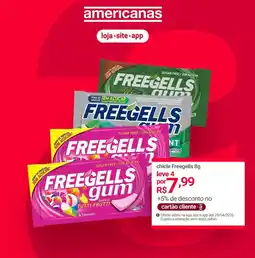 Lojas Americanas chicle Freegells 8g oferta