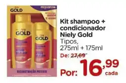 Carrefour Kit shampoo + condicionador Niely Gold Tipos, oferta