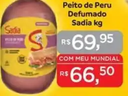 Supermercados Mundial Peito de Peru Defumado Sadia kg oferta