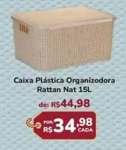 Super Luna Caixa Plástica Organizodora Rattan Nat oferta