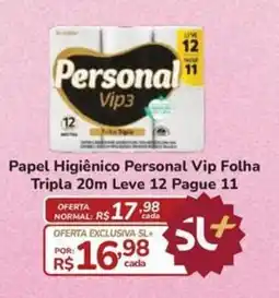 Super Luna Papel Higiênico Personal Vip Folha Tripla 20m oferta