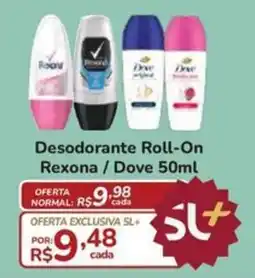 Super Luna Desodorante Roll-On Rexona / Dove oferta
