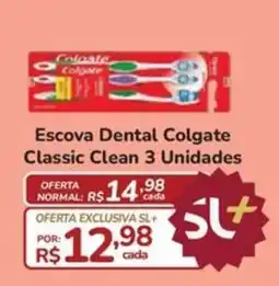 Super Luna Escova Dental Colgate Classic Clean 3 Unidades oferta