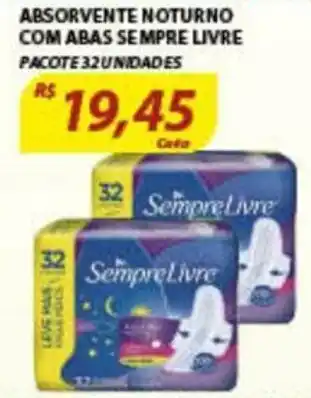 Assaí Atacadista Absorvente Noturno com Abas Sempre Livre oferta