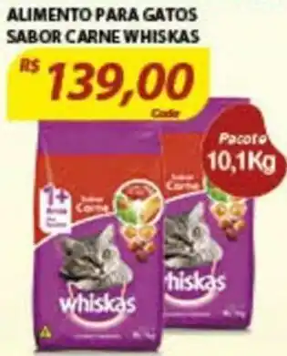 Assaí Atacadista Alimento Para Gatos Sabor carne Whiskas 10.1kg oferta