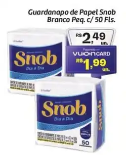 Comper Guardanapo de Papel Snob Branco Peq. c/ 50 Fls. oferta