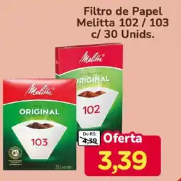Nagumo Filtro de Papel Melitta 102 / 103 c/ 30 Unids. oferta