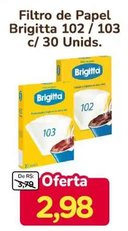 Nagumo Filtro de Papel Brigitta 102/103 c/ 30 Unids. oferta