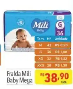 Supermercados Condor Fralda Mili Baby Mega oferta