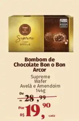 Supermercados Mateus Bombom de Chocolate Bon o Bon Arcor Supreme Wafer Avelã e Amendoim oferta