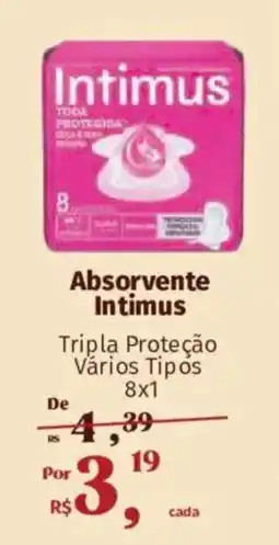 Supermercados Mateus Absorvente Intimus oferta